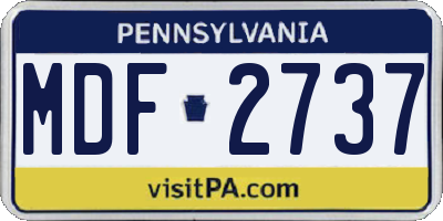 PA license plate MDF2737