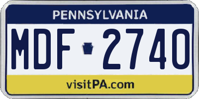 PA license plate MDF2740