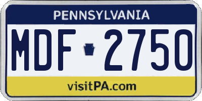 PA license plate MDF2750