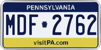 PA license plate MDF2762