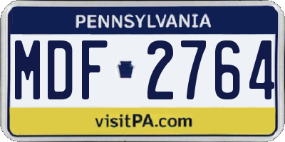 PA license plate MDF2764