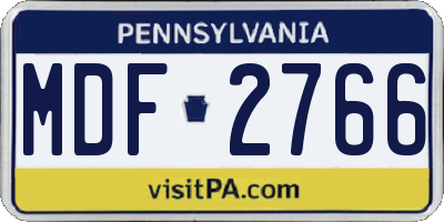 PA license plate MDF2766