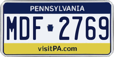 PA license plate MDF2769