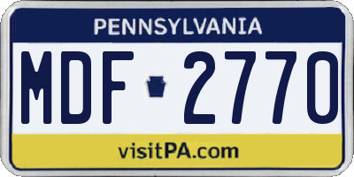 PA license plate MDF2770