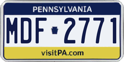PA license plate MDF2771
