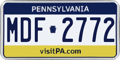PA license plate MDF2772