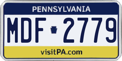 PA license plate MDF2779