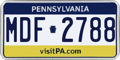 PA license plate MDF2788