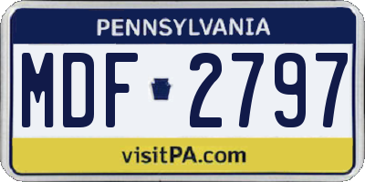 PA license plate MDF2797