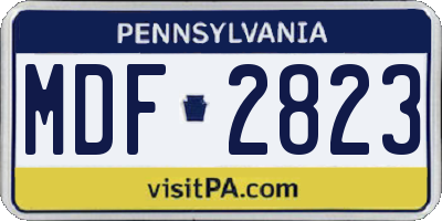 PA license plate MDF2823