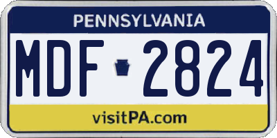 PA license plate MDF2824