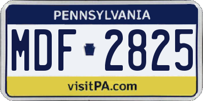 PA license plate MDF2825