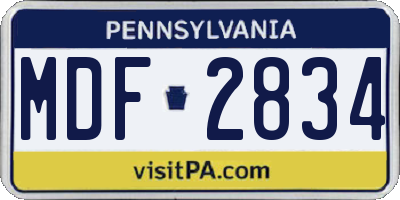 PA license plate MDF2834