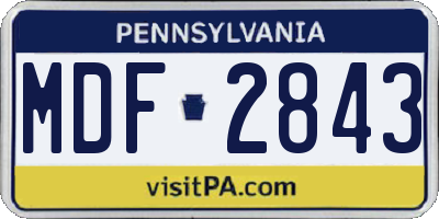 PA license plate MDF2843