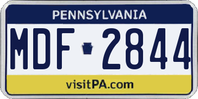 PA license plate MDF2844