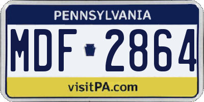 PA license plate MDF2864