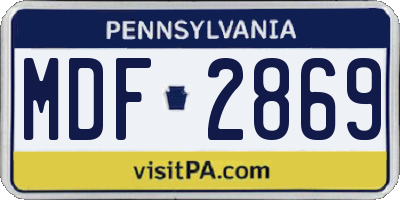 PA license plate MDF2869