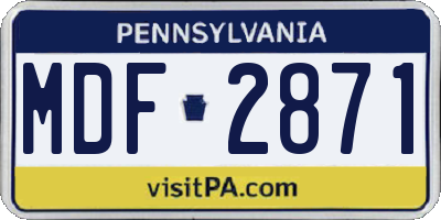 PA license plate MDF2871