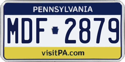 PA license plate MDF2879