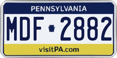 PA license plate MDF2882