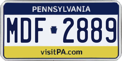 PA license plate MDF2889