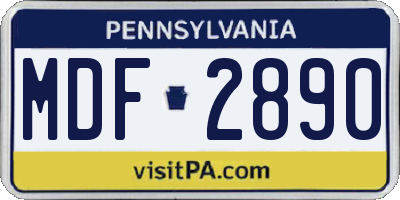 PA license plate MDF2890
