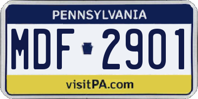 PA license plate MDF2901