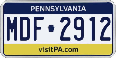 PA license plate MDF2912