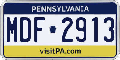 PA license plate MDF2913