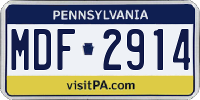 PA license plate MDF2914