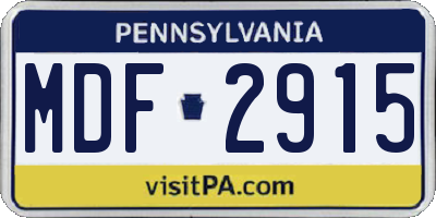 PA license plate MDF2915
