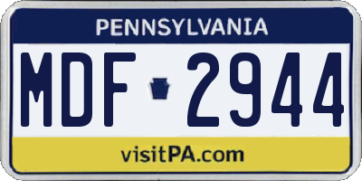 PA license plate MDF2944