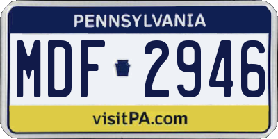 PA license plate MDF2946