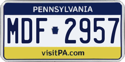 PA license plate MDF2957