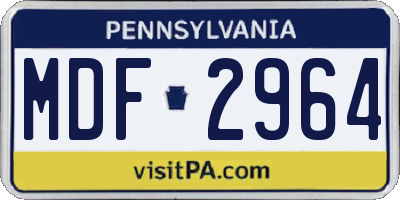 PA license plate MDF2964