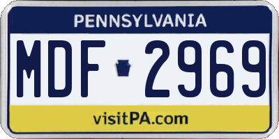 PA license plate MDF2969