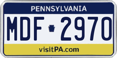 PA license plate MDF2970