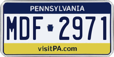 PA license plate MDF2971