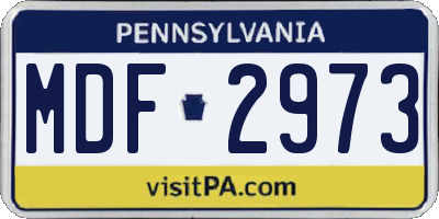 PA license plate MDF2973