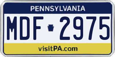 PA license plate MDF2975