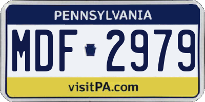 PA license plate MDF2979