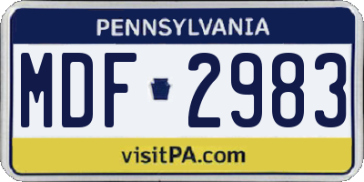 PA license plate MDF2983