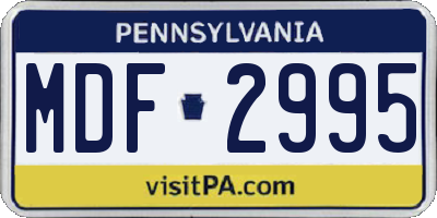 PA license plate MDF2995