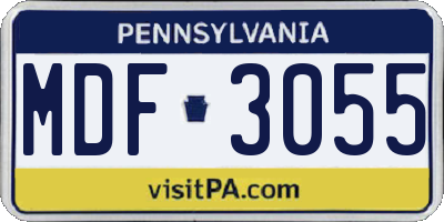 PA license plate MDF3055