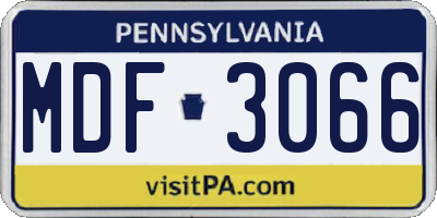 PA license plate MDF3066
