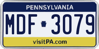 PA license plate MDF3079