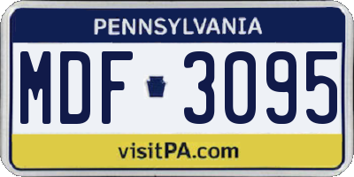PA license plate MDF3095