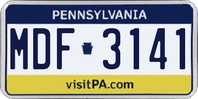PA license plate MDF3141