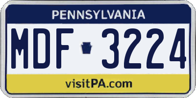 PA license plate MDF3224