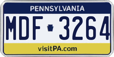 PA license plate MDF3264